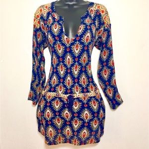 En Elly Long Sleeve Paisley Print Blouse